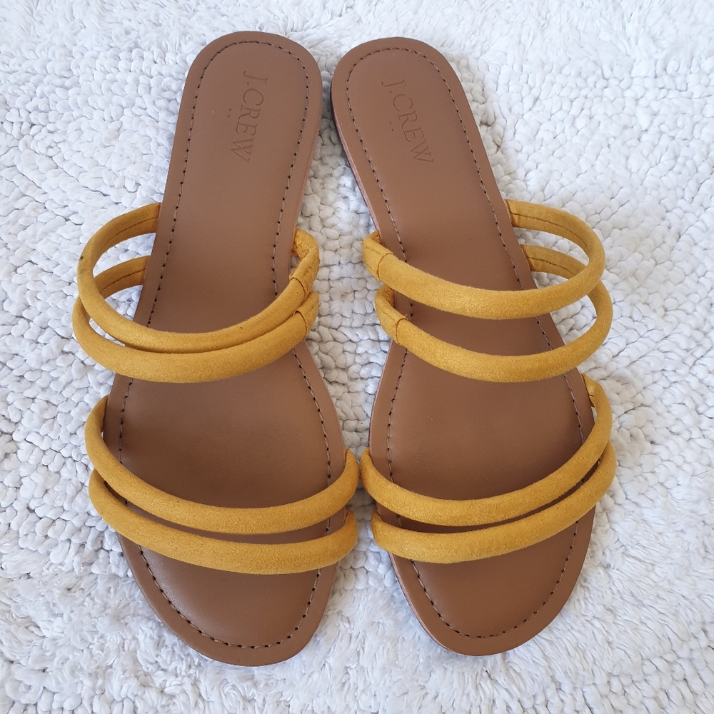 JCrew yellow mustard sandal slipper summer Size 7 Preowned excellent